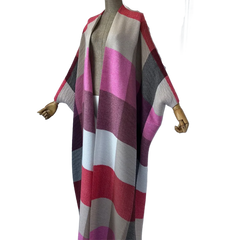 Plaid Pleated Long Cardigan - WINI