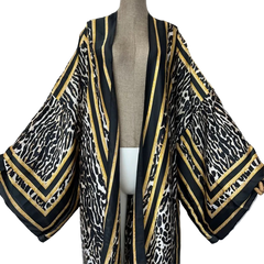 Elegant Leopard Print Oversized Cardigan -WINI