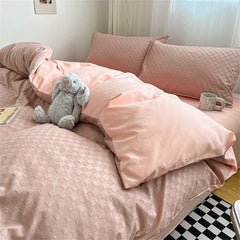 New Jacquard Bedding Set Fashion Skin Friendly Four Piece Set Quilt Cover Flat Sheet King Size Duvet Cover Pillowcase Bed Linens