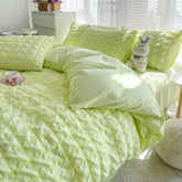 Check Bubble Fabric Bed Set Pucker Duvet Cover Pillowcase Bedding Set Bed Sheet Quilt Cover Single Queen King Size 4 Pieces Sets
