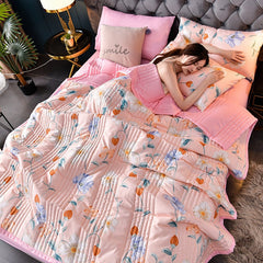 High Quality Summer Quilts Quilting Mechanical Wash Single Double Blanket Bed Quilt Soft Skin Friendly Adults Childs Comforter