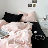 Solid Pink Fashion Style Bedding Set Twin Full Queen Size Duvet Cover Set Adults Kids Simple Korean Bed Flat Sheet Pillowcases