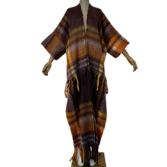 Fringed Geometric Print Cardigan - WINI