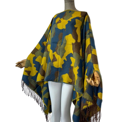 Vibrant Camouflage Poncho Cardigan - WINI