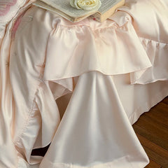 100% Cotton Gorgeous Bedding Set Butterfly Embroidery Flat Sheet Pillowcases Queen Size For Women Bare Sleeping Skin-Friendly