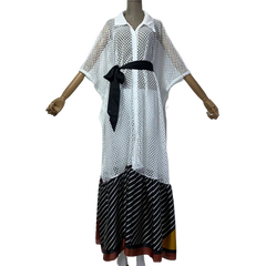 Chic Net Loose Cover Up Dress - WINI