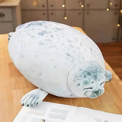 20CM Angry Blob Seal Pillow Chubby 3D Novelty Sea Lion Doll Plush Stuffed Toy Baby Sleeping Throw Pillow Gifts for Kids Girls