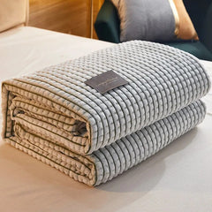 Blanket for Bed Sofa, Milk Flannel Warm Soft Winter Blankets And Throws Thick Wool Fleece Throw Bedspread Same Size