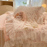 Summer Quilt 2025 New Washed Cotton Korean Ins Lace Fragmented Series Air Condition Quilt High Quality Summer Blanket set