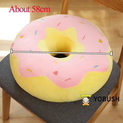 Candy Colors Donut Plush Pillow Floor Chair Round Sitting Seat Cushion Soft Creative Snack Food Throw Pillow For Kids Birthday