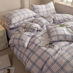 Plaid Style Duvet Cover 150x200 Quilt Cover Home Bedding Queen Size Comforter Cover housse de couette (Pillowcase Need Order)