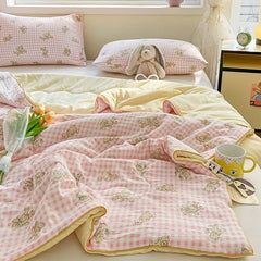 Summer Quilt Air Conditioning Quilt Flower Girl Heart Class A Double Layer Yarn Summer Cool Soft Machine Washable