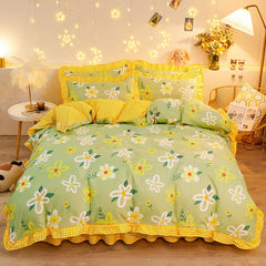 Duvet Cover kawaii Bedding Set Twin Size Flower Quilt Cover 150x200 High Quality Skin Friendly Fabric Bedding Cover