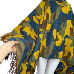 Vibrant Camouflage Poncho Cardigan - WINI