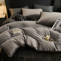 Solid Color Quilt Cover Soft Duvets Cover Warm Blanket Single/Double/Queen/King Size Comforter Cover (No Pillowcase)