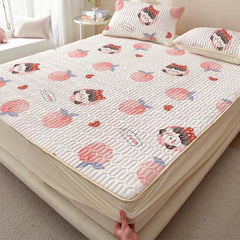 Summer Latex Ice Mat Bed Mattress Cool Cartoon Mattress Pad Air Conditioner Soft Cool Bedding Set Non-slip Pad 150