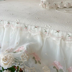 2025 Summer Cool Bed Skirt Sheet Princess Bed Skirt Mattress Ruffled Lace Bedsheet Not Stuffy With Pillowcases Twin Queen Size