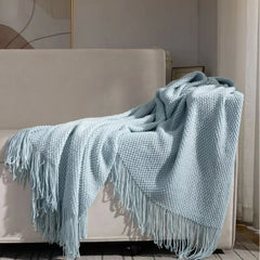 2025 new room tassel towel blanket sofa towel bedside blanket bedside flag hotel blanket