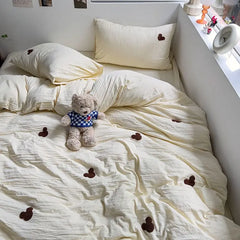 High Quality Beauty Bedding Set Cute Towel Embroidered Girl Heart Bed Sheet Student Dormitory Bed