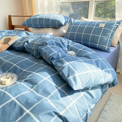 1pc 100%Cotton Duvet Cover Plaid Comforter Covers funda nordica cama 150 Single/Queen/King Quilt Cover(no pillowcase)