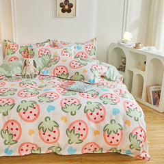 Bedding Set for Girl Boy Bedroom KIDS Modern Comforter Duvet Cover Flat Sheet Pillowcase Home Textile Soft Bed Linen