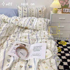 Ins Nordic Butterfly Bedding Set Flat Bed Sheet Duvet Cover Twin Full Queen Nordic Bed Linen Boy Girl Bedding Sets