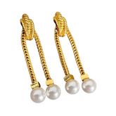 Medieval Golden Chain Tassel Earrings