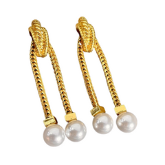 Medieval Golden Chain Tassel Earrings