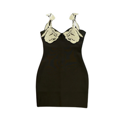 Solid Patchwork Diamond High Waist Mini Dress