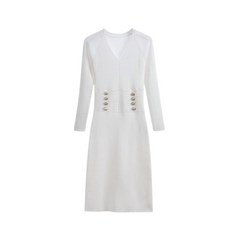 Hollow Knitted Hip Wrapped Midi Dress