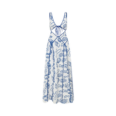 Vintage Hollowed Out Print Dress