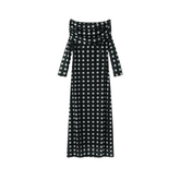 Polka Dot Off-Shoulder Maxi Dress