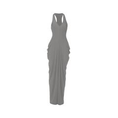 Solid V-Neck Sleeveless Maxi Dress