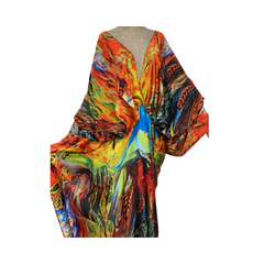 Vibrant V-neck Kaftan Dress - WINI