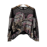 Handmade Sequin Beaded Mesh Shirt