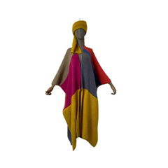 Vibrant Long Cardigan with Scarf - WINI