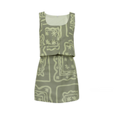 Casual Print Sleeveless Vest + Mini Skirt
