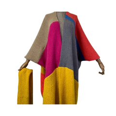 Vibrant Long Cardigan with Scarf - WINI