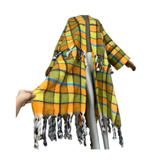 Plaid Long Sleeve Cardigan - WINI