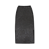 Sparkling Square Diamond Wrapped Hip Skirt