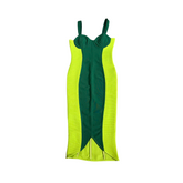 Green Patchwork Bandage Dress