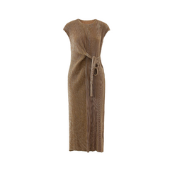 Metallic Slim Fit Pleated Dress