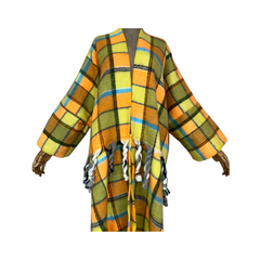 Plaid Long Sleeve Cardigan - WINI