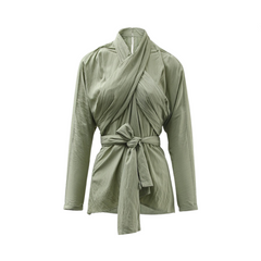 Retro Cross Tie Irregular Slim Fit Top