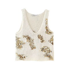 Sequin Knitted Vest Top