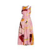 Sleeveless Hollow A-Line Midi Dress