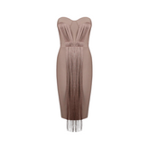 Strapless Fringe Hip Wrapped Dress