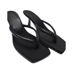 Pre Order: Black Flip Toe Stiletto Sandals