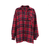 Retro Plaid Loose Long Sleeved Shirt