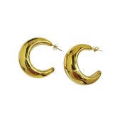 S925 Silver Needle Hollow Geometry C-Shaped Earrings